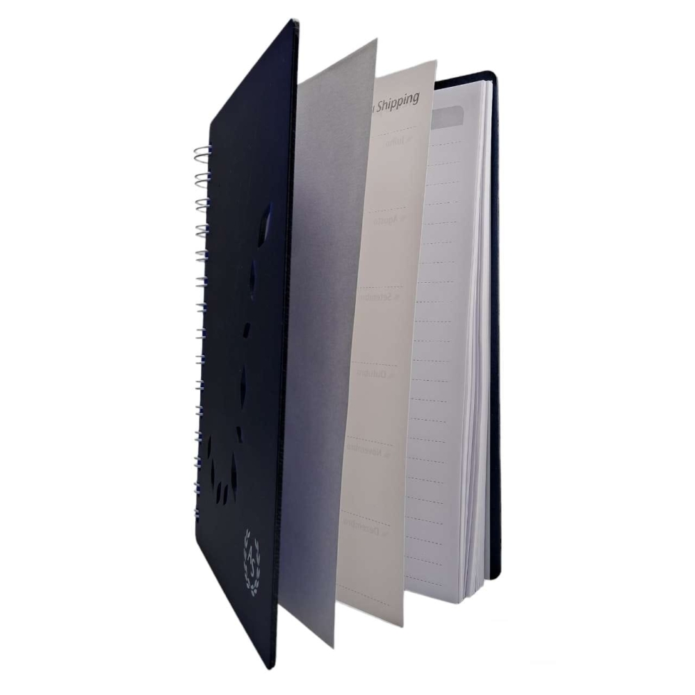 CADERNO DIÁRIA EM ACRÍLICO VAZADO