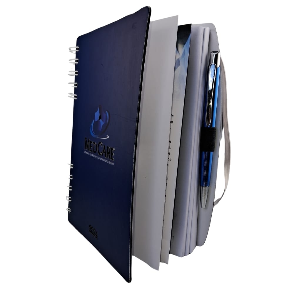 AGENDA DIÁRIA COM CAPA CARTÃO E SUPORTE